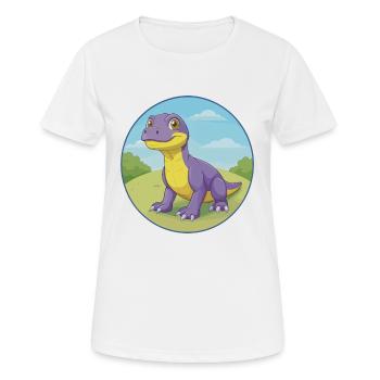 Komodo Dragon Cute Kawaii Cartoon Clipart Animal - Women's Breathable T-Shirt - white - Front - AI Model Female 172 dark (172cm)