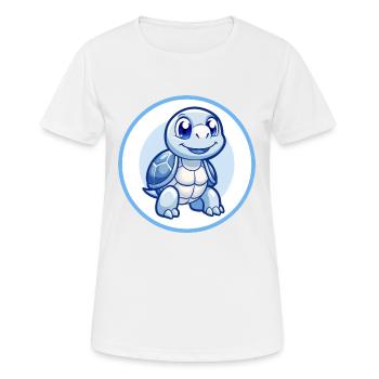 Schildkröte Blau Kawaii Cartoon Figur Clipart Haustier - Frauen T-Shirt atmungsaktiv - Weiß - Vorne - AI Model Female 172 dark (172cm)