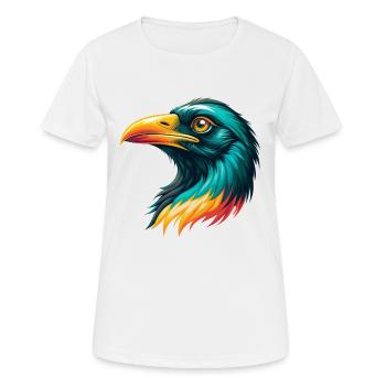 corbeau mignon kawaii dessin animé clipart visage d’animal - T-shirt respirant Femme - blanc - Devant - AI Model Female 172 dark (172cm)