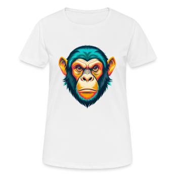 Affe Niedlich Kawaii Cartoon Clipart Tier Gesicht - Frauen T-Shirt atmungsaktiv - Weiß - Vorne - AI Model Female 172 dark (172cm)