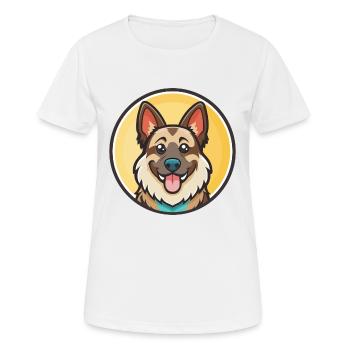 Race de chien de berger des Carpates, dessin animé amusant Kawaii - T-shirt respirant Femme - blanc - Devant - AI Model Female 172 dark (172cm)