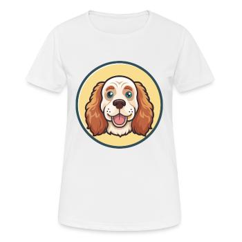 Clumber Spaniel Dog Breed Cartoon Kawaii Clipart - Women's Breathable T-Shirt - white - Front - AI Model Female 172 dark (172cm)