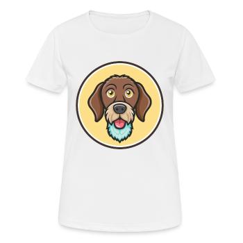 Braque allemand à poil dur chien race dessin animé drôle - T-shirt respirant Femme - blanc - Devant - AI Model Female 172 dark (172cm)