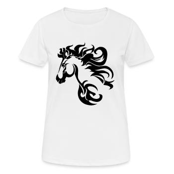 Cheval Tribal - T-shirt respirant Femme - blanc - Devant - AI Model Female 172 dark (172cm)