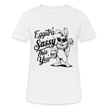 Eggstra Sassy This Year - Women's Breathable T-Shirt - white - Front - AI Model Female 172 dark (172cm)