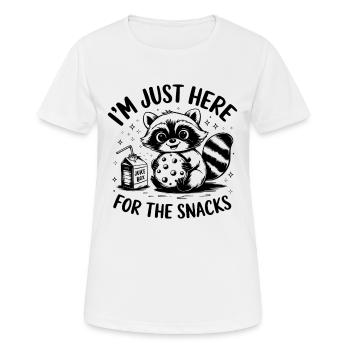 Je suis juste ici pour les collations - T-shirt respirant Femme - blanc - Devant - AI Model Female 172 dark (172cm)