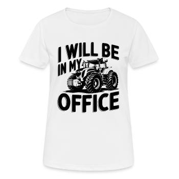 JE SERAI DANS MON BUREAU - T-shirt respirant Femme - blanc - Devant - AI Model Female 172 dark (172cm)