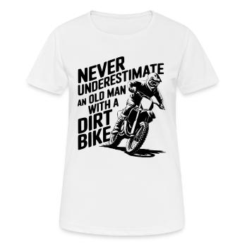 Motocross - Frauen T-Shirt atmungsaktiv - Weiß - Vorne - AI Model Female 172 dark (172cm)