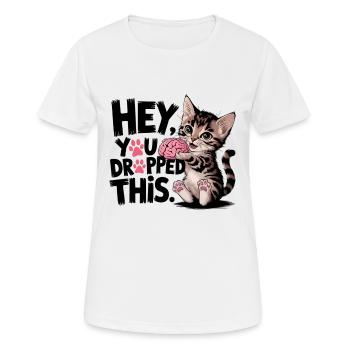 Hé, tu as laissé tomber ça - T-shirt respirant Femme - blanc - Devant - AI Model Female 172 dark (172cm)