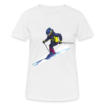 Skiing Skiing Skiers Winter sports - Women's Breathable T-Shirt - white - Front - AI Model Female 172 dark (172cm)