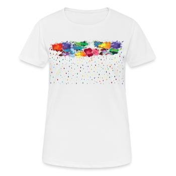 rainbow rainy day (wide) - Women's Breathable T-Shirt - white - Front - AI Model Female 172 dark (172cm)