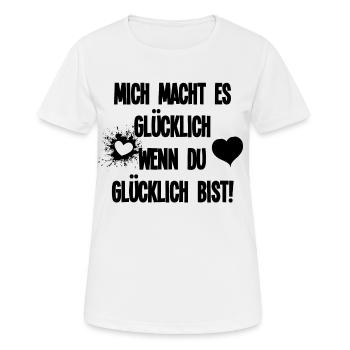 Je suis heureux quand tu es heureux - T-shirt respirant Femme - blanc - Devant - AI Model Female 172 dark (172cm)