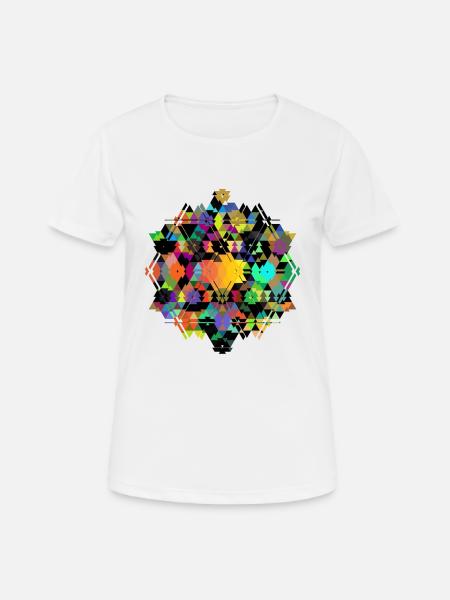 Beautiful fractal mandala drawing shape - Women's Breathable T-Shirt - white