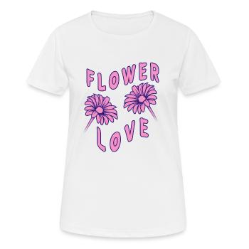 Schöne Blumen Flower Love - Frauen T-Shirt atmungsaktiv - Weiß - Vorne - AI Model Female 172 dark (172cm)