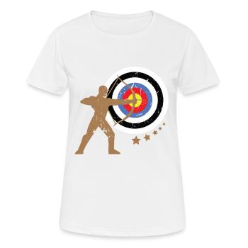 Tir à l'arc 3D Tir à l'arc cible - T-shirt respirant Femme - blanc - Devant - AI Model Female 172 dark (172cm)