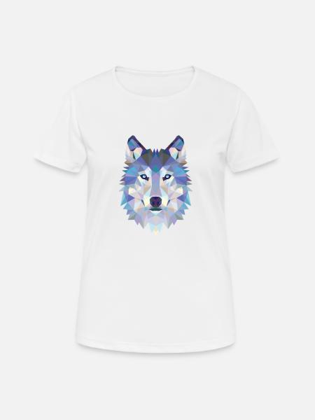 WOLFHEAD MOSAIC ART DESIGN WOLF - Women's Breathable T-Shirt - white