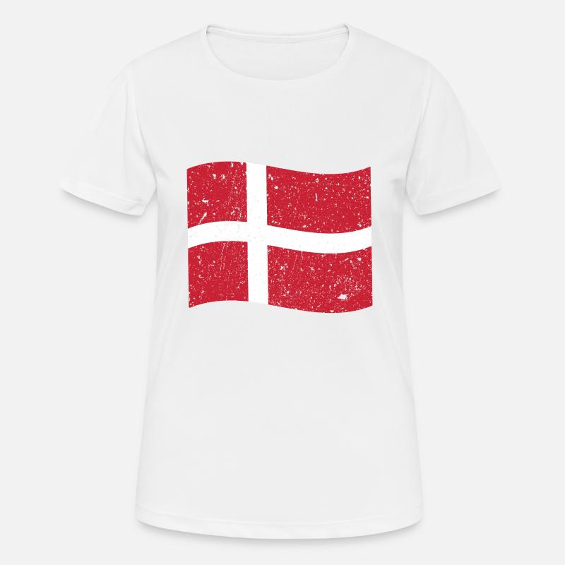 Drapeau Danemark Drapeau Danemark Drapeau Dansk - T-shirt respirant Femme - blanc