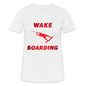 Wakeboard Wakeboarding Wakeboarder - Women's Breathable T-Shirt - white - Front - AI Model Female 172 dark (172cm)