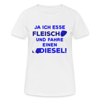 Interdiction de circuler sur le dieselSpruchspruch Diesel auto - T-shirt respirant Femme - blanc - Devant - AI Model Female 172 dark (172cm)