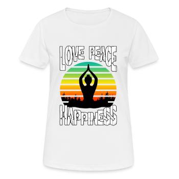 Love peace happiness - T-shirt respirant Femme - blanc - Devant - AI Model Female 172 dark (172cm)