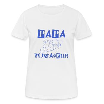 Papa voyageur - T-shirt respirant Femme - blanc - Devant - AI Model Female 172 dark (172cm)