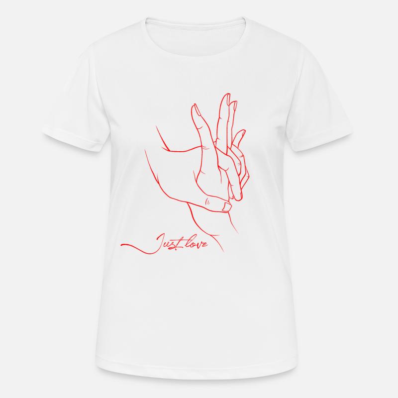 Just love, hand in hand - Women's Breathable T-Shirt - white