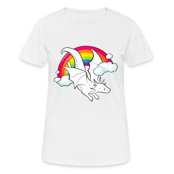 Petit dragon légendaire arc-en-ciel kawaii art - T-shirt respirant Femme - blanc - Devant - AI Model Female 172 dark (172cm)