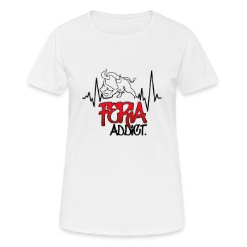 Feria addict heartbeat taureau single line - T-shirt respirant Femme - blanc - Devant - AI Model Female 172 dark (172cm)