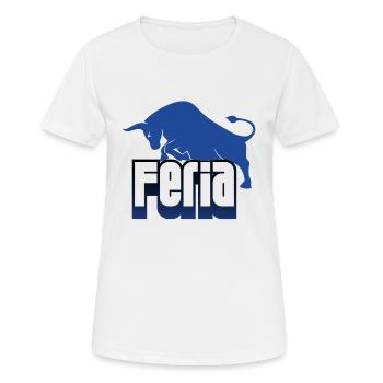 Feria taureau logo bleu & blanc - T-shirt respirant Femme - blanc - Devant - AI Model Female 172 dark (172cm)
