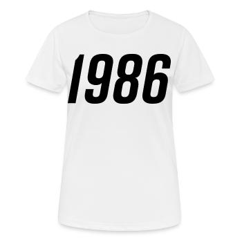 1986 Année de naissance Cadeau - T-shirt respirant Femme - blanc - Devant - AI Model Female 172 dark (172cm)