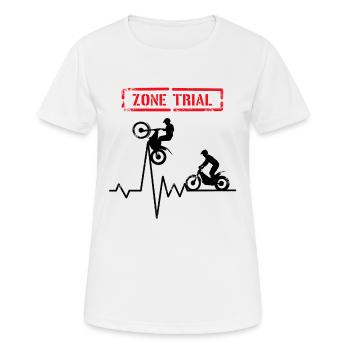 Zone trial - Heartbeat Moto Trial - Women's Breathable T-Shirt - white - Front - AI Model Female 172 dark (172cm)
