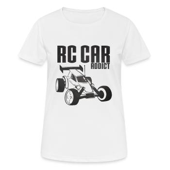 RC car addict - passion voiture radiocommandée - T-shirt respirant Femme - blanc - Devant - AI Model Female 172 dark (172cm)
