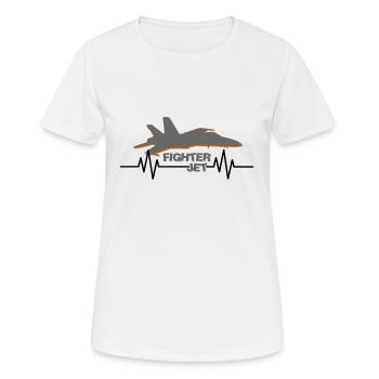 Avion de chasse ligne de vie - T-shirt respirant Femme - blanc - Devant - AI Model Female 172 dark (172cm)