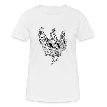 Triple ornamental / Polynesian Maori feather - Women's Breathable T-Shirt - white - Front - AI Model Female 172 dark (172cm)