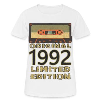 Né en 1992 Original Classic 1992 - T-shirt respirant Femme - blanc - Devant - AI Model Female 172 dark (172cm)