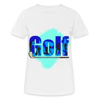 Golf Golfspieler auf dem Golfplatz als Geschenk - Frauen T-Shirt atmungsaktiv - Weiß - Vorne - AI Model Female 172 dark (172cm)