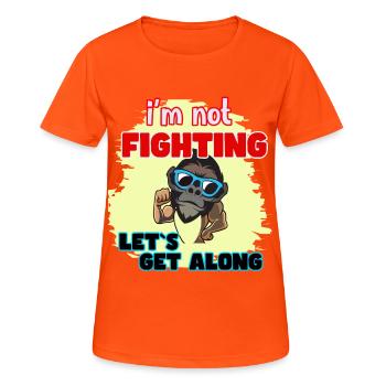 Not Fighting Monkey with Sunglasses Peace - Women's Breathable T-Shirt - neon orange - Front - AI Model Female 172 dark (172cm)