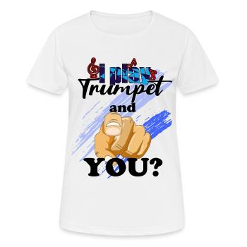 Trumpet i play Trumpet Trumpeter - Women's Breathable T-Shirt - white - Front - AI Model Female 172 dark (172cm)