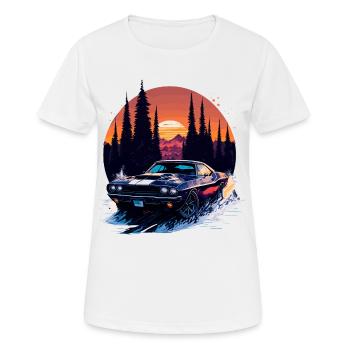 Klassischer Sportwagen - Frauen T-Shirt atmungsaktiv - Weiß - Vorne - AI Model Female 172 dark (172cm)