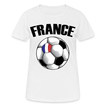 Frankreich Fußball Französische Flagge Fußball Fan - Frauen T-Shirt atmungsaktiv - Weiß - Vorne - AI Model Female 172 dark (172cm)