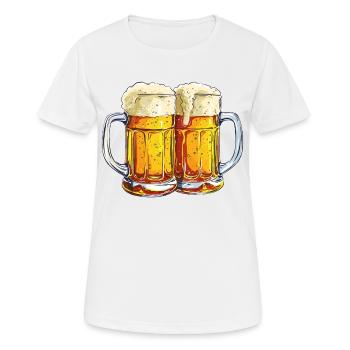 Chope à bière Chopes à bière Verres à bière Bière Alcool Alcool - T-shirt respirant Femme - blanc - Devant - AI Model Female 172 dark (172cm)