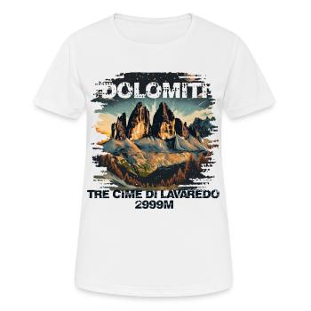 Dolomites de Tre Cime Lavaredo Dolomites des Trois Pics - T-shirt respirant Femme - blanc - Devant - AI Model Female 172 dark (172cm)