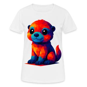 WPAP polygone Kawaii Style bébé loutre animaux - T-shirt respirant Femme - blanc - Devant - AI Model Female 172 dark (172cm)