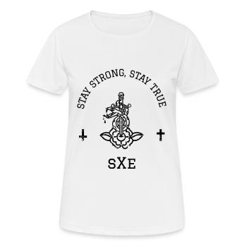 Straight Edge sXe - T-shirt respirant Femme - blanc - Devant - AI Model Female 172 dark (172cm)