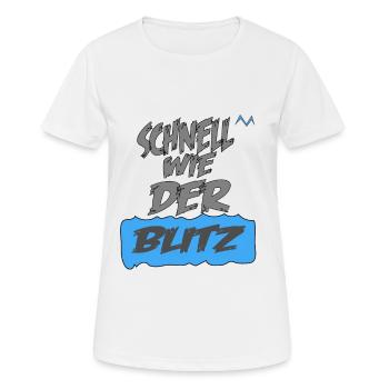 Schnell wie der Blitz - Frauen T-Shirt atmungsaktiv - Weiß - Vorne - AI Model Female 172 dark (172cm)