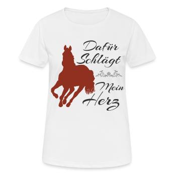 Reit Shirt - Pferd Liebe - Pony Geschenk - Frauen T-Shirt atmungsaktiv - Weiß - Vorne - AI Model Female 172 dark (172cm)