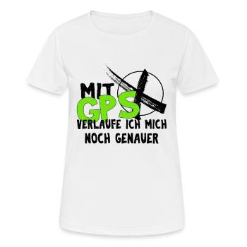 Geocaching hobby Happy Cacher Geschenk - Frauen T-Shirt atmungsaktiv - Weiß - Vorne - AI Model Female 172 dark (172cm)