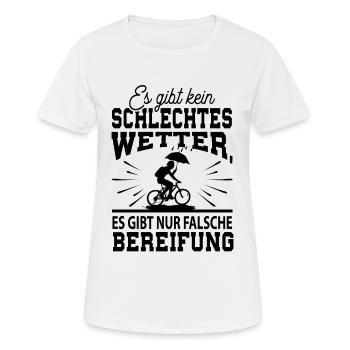 Fahrrad Fahren - Frauen T-Shirt atmungsaktiv - Weiß - Vorne - AI Model Female 172 dark (172cm)