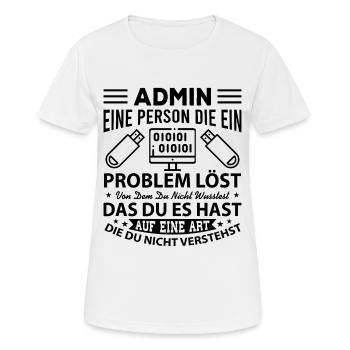Administrator Admin - Frauen T-Shirt atmungsaktiv - Weiß - Vorne - AI Model Female 172 dark (172cm)