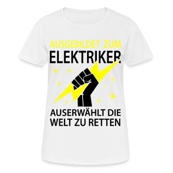 Elektriker Lehrling Meister - Frauen T-Shirt atmungsaktiv - Weiß - Vorne - AI Model Female 172 dark (172cm)